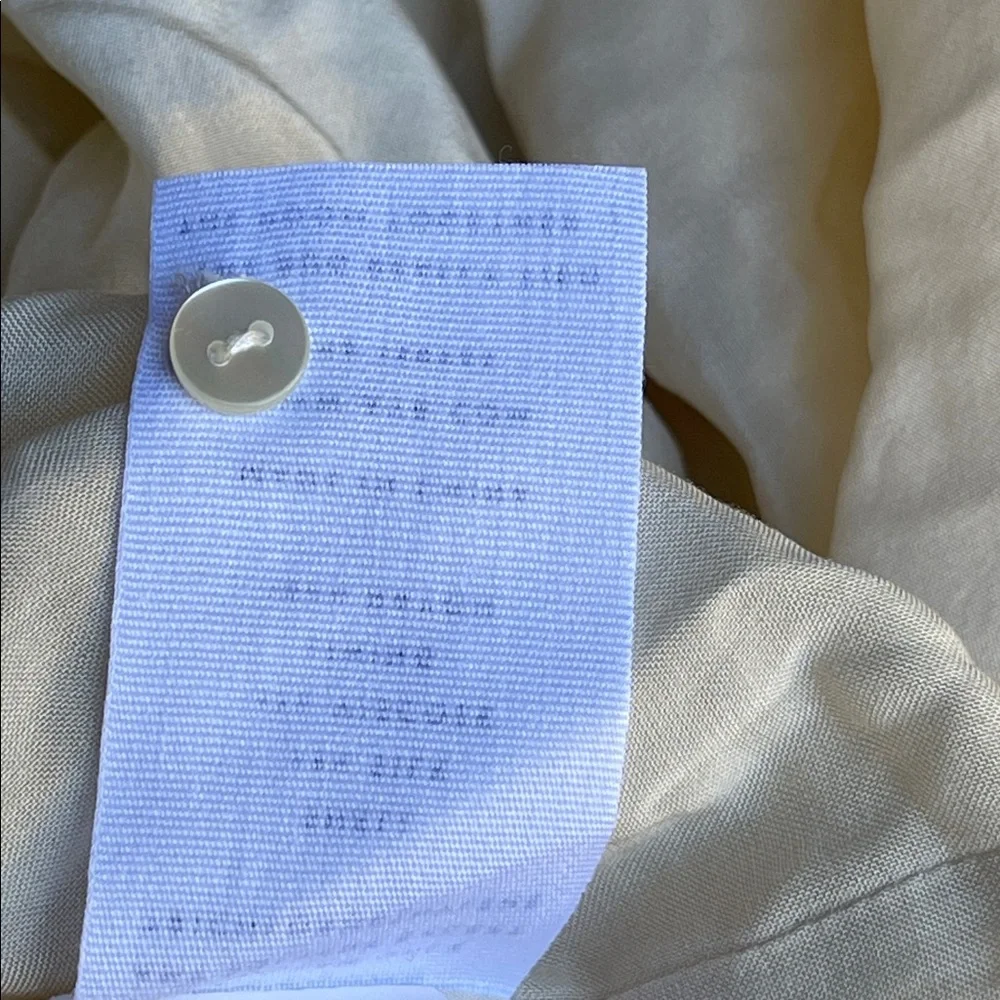 Ayr silk blend plissed Puff 3/4 Sleeve Blouse in cream size M
